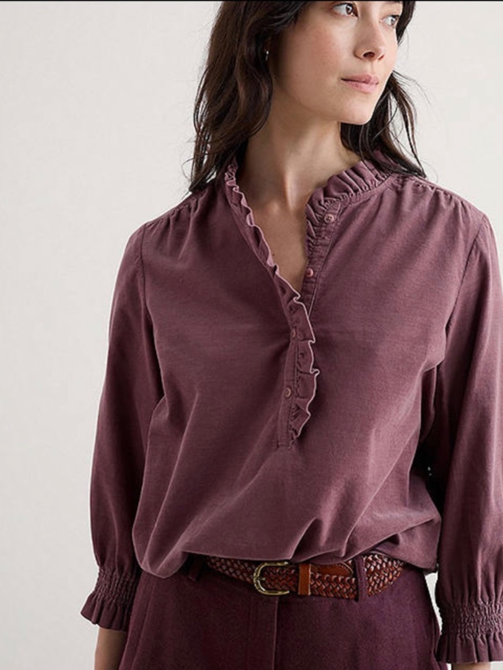Seasalt Cornwall corduroy Feather Star Blouse 100% organic cotton soft fabric